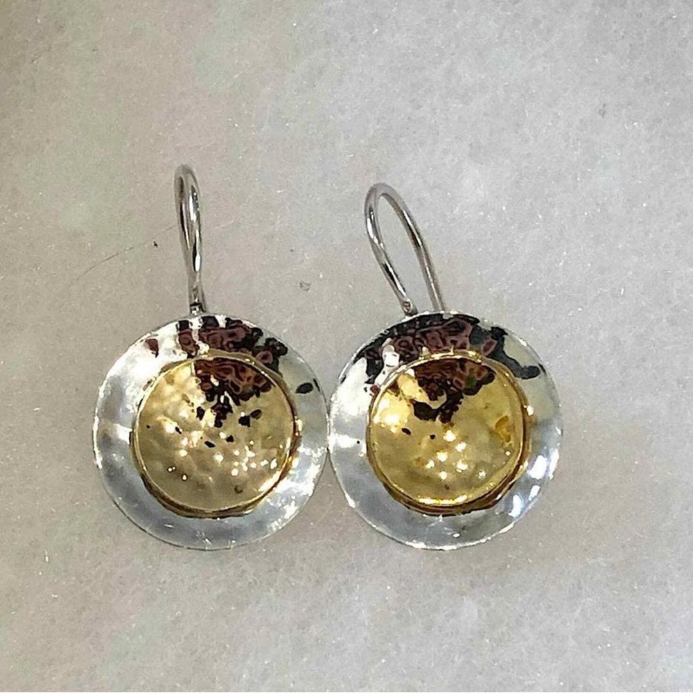 Silpada retired W1367 silver gold tone discs
